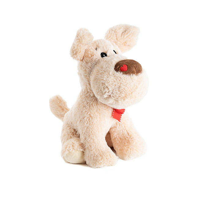 Puppy Dash Plush Toy w Heart on Nose Beige 25cmST The Soft Toy Shop