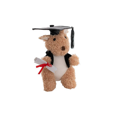 Graduation Kangaroo Skippy Plush Soft Toy Brown (24cmHT)