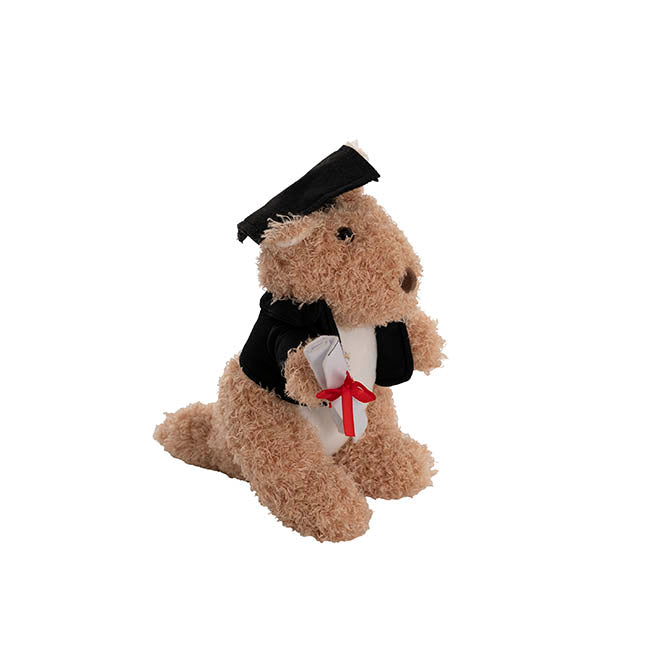 Graduation Kangaroo Skippy Plush Soft Toy Brown (24cmHT)