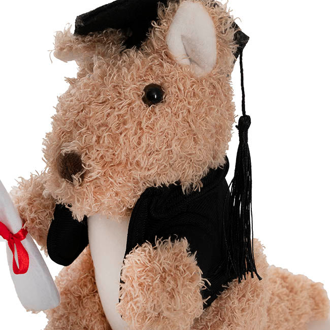 Graduation Kangaroo Skippy Plush Soft Toy Brown (24cmHT)