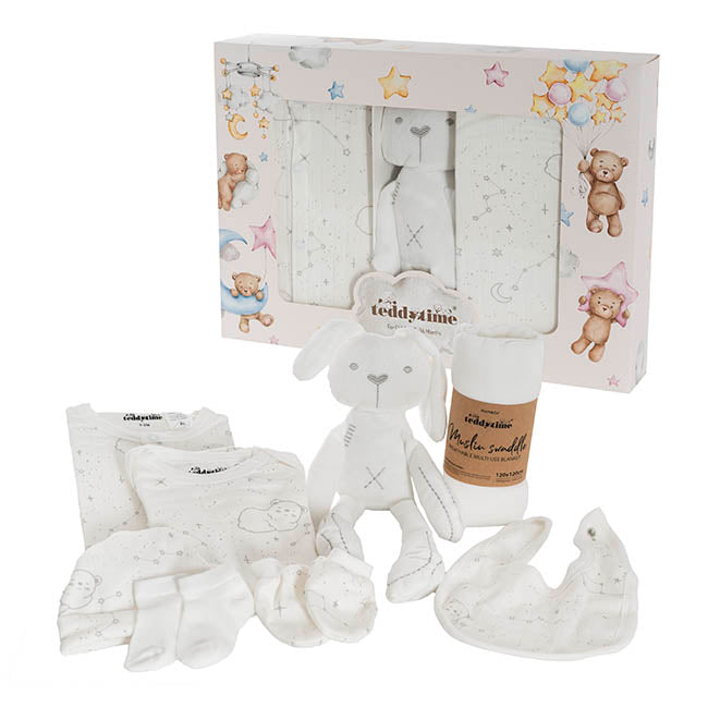 Constellation Print 100% Cotton Baby Gift Box Set 8 White