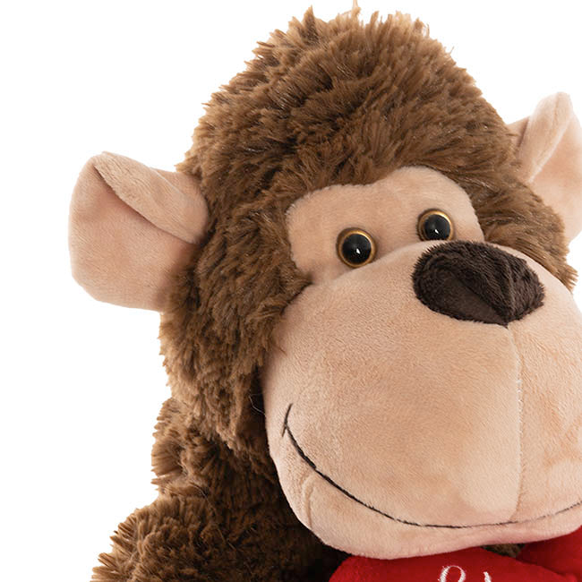 Gorilla George w I'm Ape Over You Heart Plush Brown (34cmST)