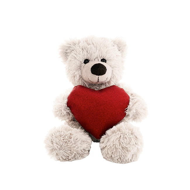 Teddy Bear Nala w Red Love Heart White (20cmST)