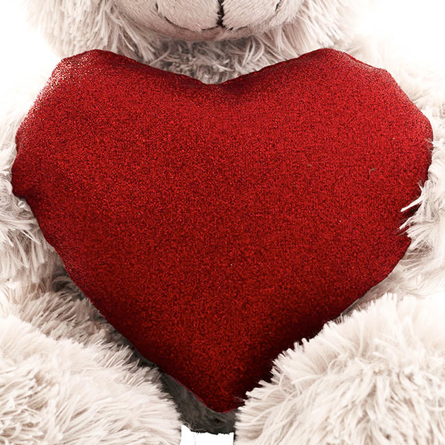 Teddy Bear Nala w Red Love Heart White (20cmST)