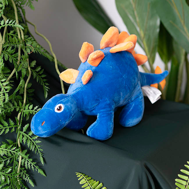 Boris Stegosaurus Dinosaur Plush Toy Blue (33x20cmHT)