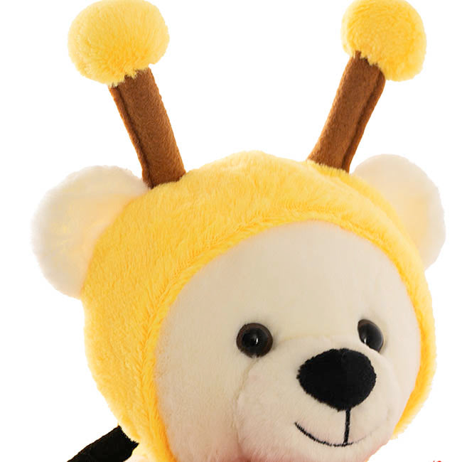 Teddy Bear Jacob w Bee Mine Heart Plush Toy White (32cmST)