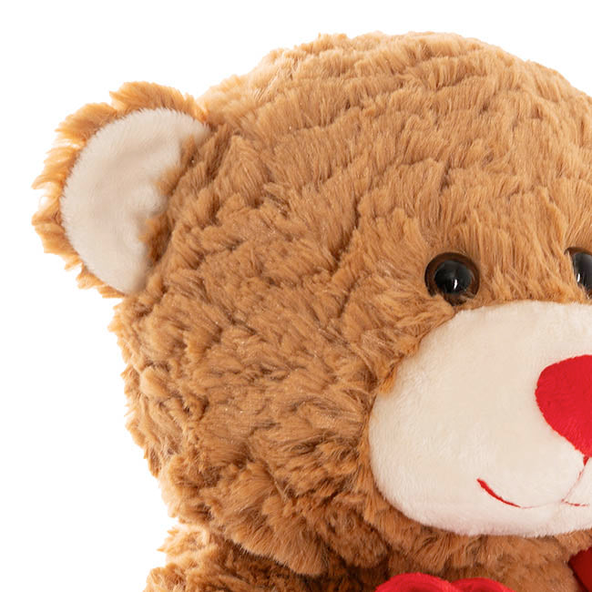 Romantic Charlie Teddy Bear w Rose Plush Toy Brown (31cmST)