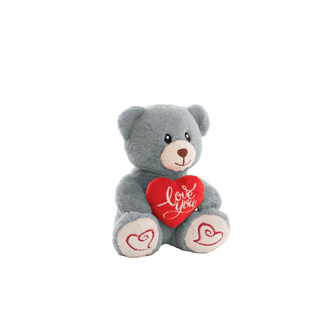 Mini Teddy Bear Alfie w Love You Heart Aegean Blue (14cmST)