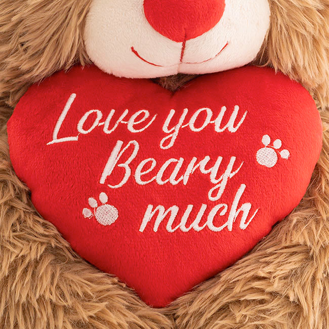 Teddy Bear Cuddles w Love You Beary Much Heart Brown(35cmST)