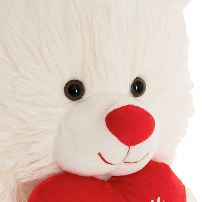 Teddy Bear Cuddles w Love You Beary Much Heart White(35cmST)