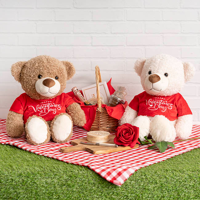 Teddy Bear Corby w Happy Valentine's Day Top Brown (36cmST)