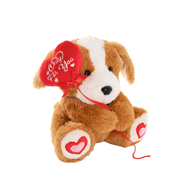 Puppy Harrold w Only For You Heart Plush Toy Brown (21cmST)