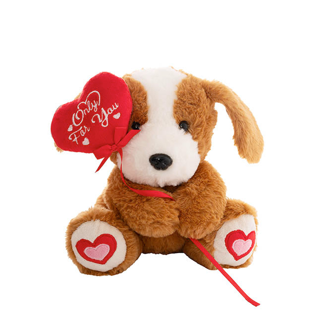 Puppy Harrold w Only For You Heart Plush Toy Brown (21cmST)