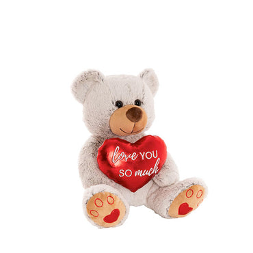 Teddy Bear Oscar Love You So Much Heart Melange Grey(26cmST)