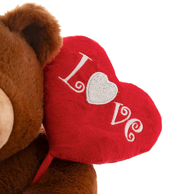 Teddy Bear Bruno w Love Heart Balloon Chocolate (27cmST)