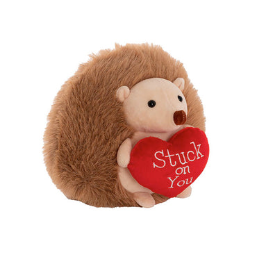 Hedgehog Doug w Stuck on You Heart Plush Toy Brown (23cmST)