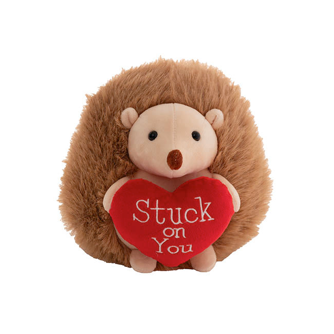 Hedgehog Doug w Stuck on You Heart Plush Toy Brown (23cmST)