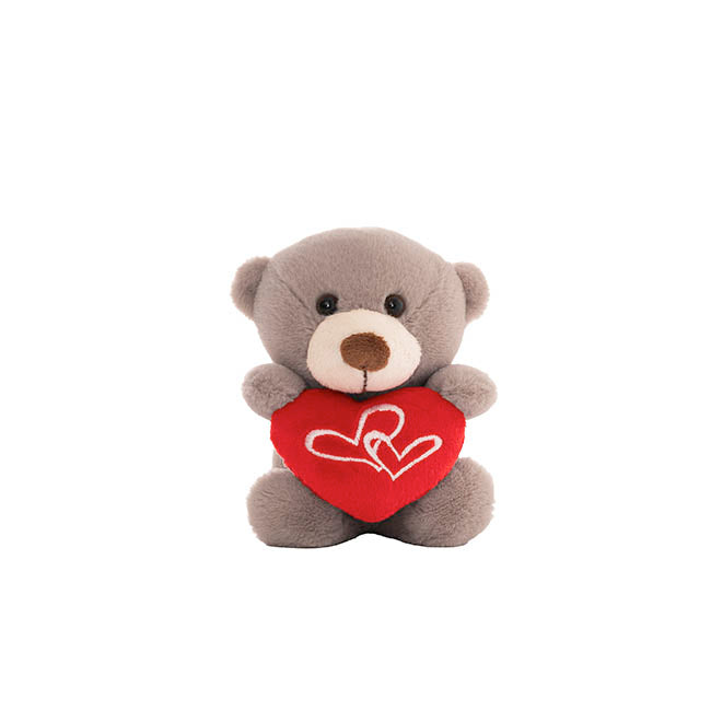 Teddy Bear Nelson w Love Heart Plush Toy Brown (14cmST)