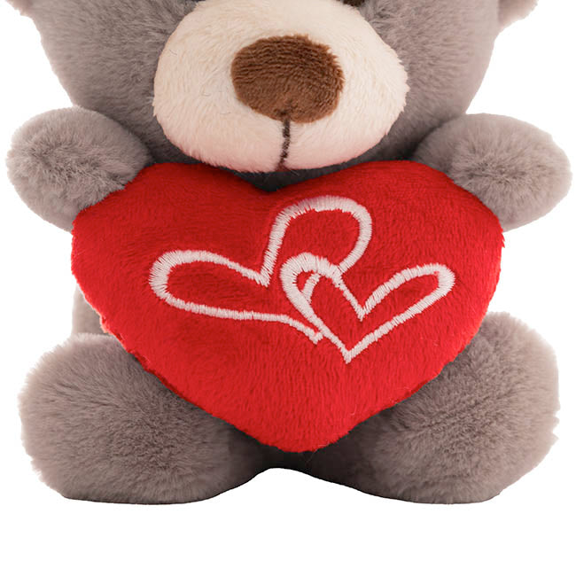 Teddy Bear Nelson w Love Heart Plush Toy Brown (14cmST)