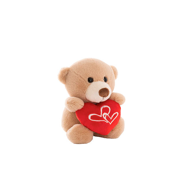 Teddy Bear Nelson w Love Heart Plush Toy Camel Brown(14cmST)