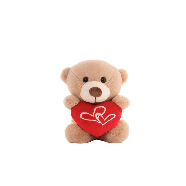 Teddy Bear Nelson w Love Heart Plush Toy Camel Brown(14cmST)