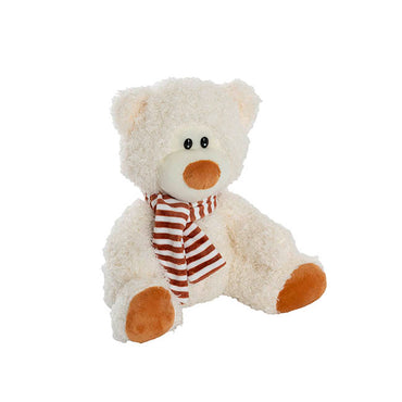 Grizzly Bear Miles Plush Soft Toy w Scarf White (25cmST)