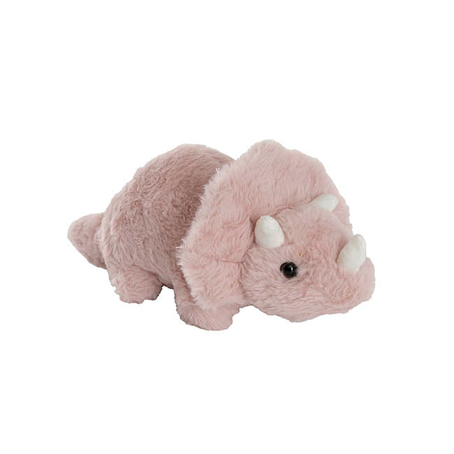 Triceratops Dinosaur Plush Soft Toy Dusty Pink (31x16cmHT)