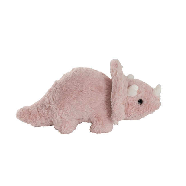 Triceratops Dinosaur Plush Soft Toy Dusty Pink (31x16cmHT)