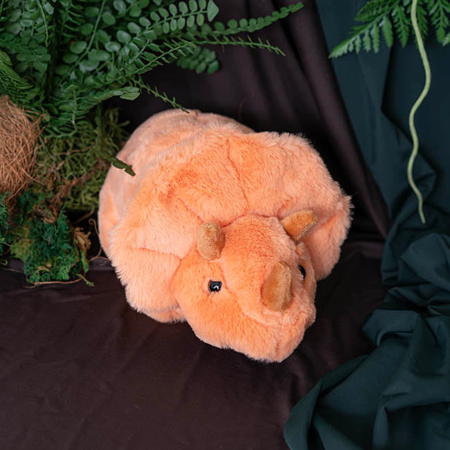 Triceratops Dinosaur Plush Soft Toy Orange (31x16cmHT)