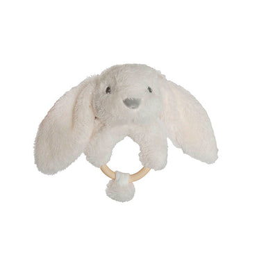 Rosie Bunny Rattle White (18cmHT)