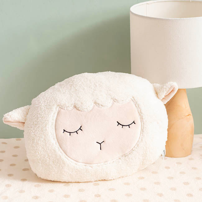 Lamb Squish Pillow Plush Puff Cream (40x25cmH)