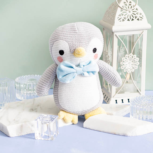 Penguin Peng Knitted Plush Soft Toy Grey (21cmHT)