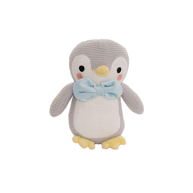 Penguin Peng Knitted Plush Soft Toy Grey (21cmHT)