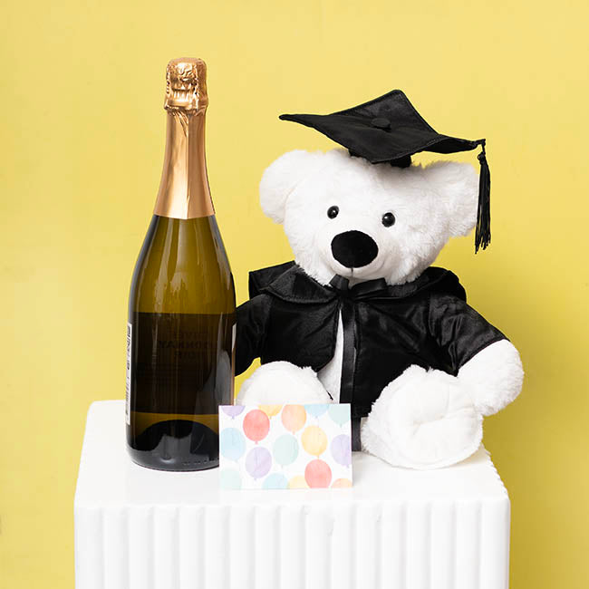 Graduation Teddy Bear Alfred Plush Soft Toy White (25cmST)