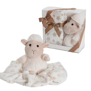 Leah the Lamb & Blanket Gift Pack Beige (25x12x25)