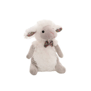 Spencer the Lamb w Bow Tie Plush Soft Toy Grey (22cmST)