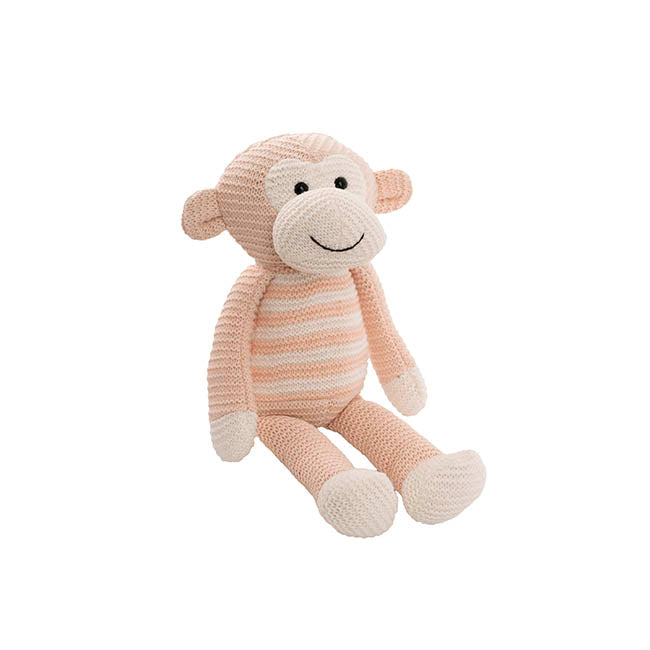 Monkey Louie Plush Soft Toy Baby Pink (40cmHT)